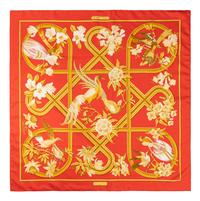 Group of Four Designer Silk Scarves: Two Hermès, One Chanel, One Cartier
