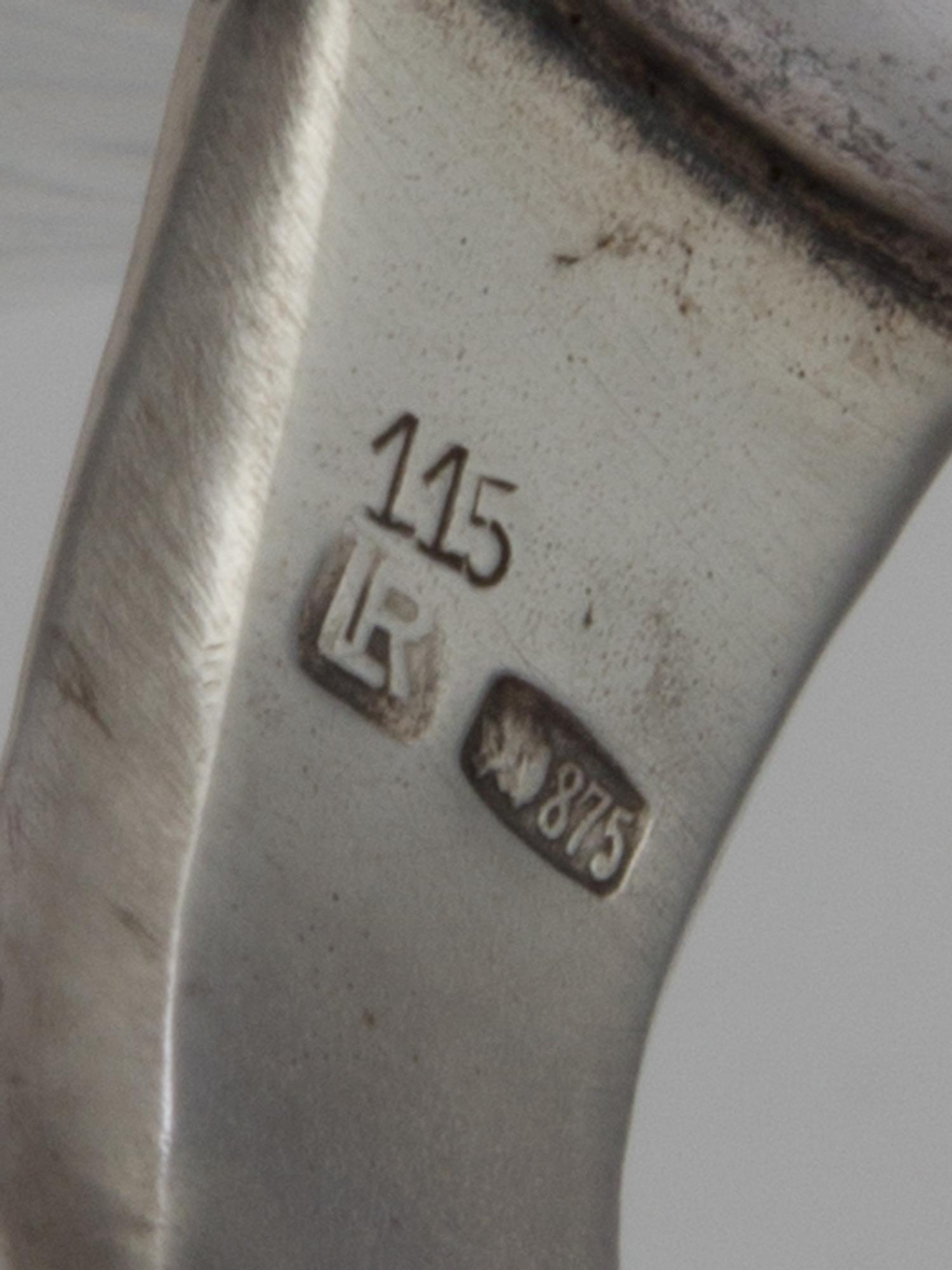 A Latvian Silver-Mounted Cut Glass Tankard, Likely Mark of L. Rosental, Riga, 20th Century, the lid with a foliate cartouche and rim ab