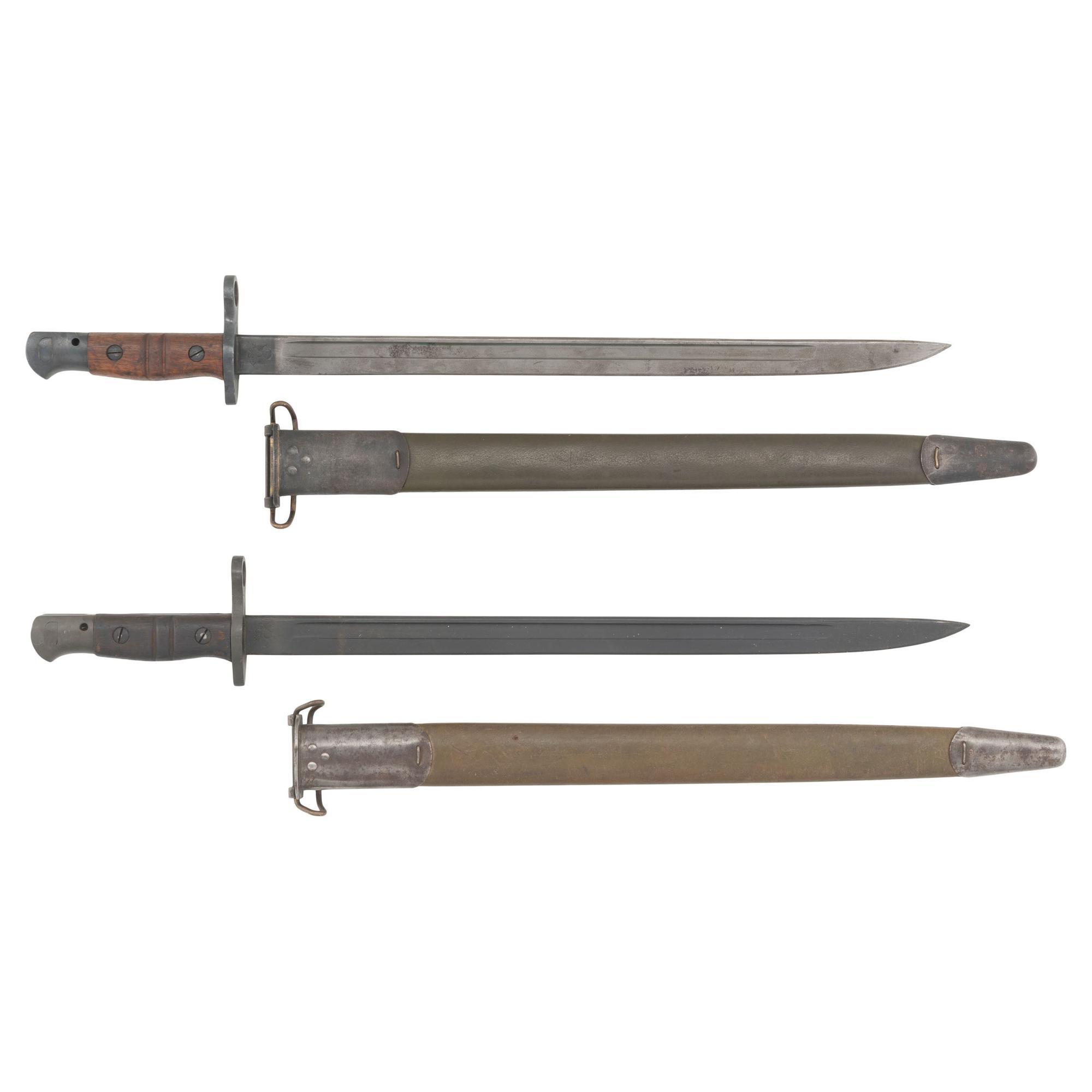 Two Remington M1917 Bayonets & Scabbards