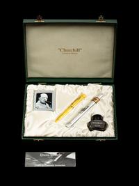 Conway Stewart: Churchill-Yellow Limited Edition Fountain Pen and Ink Set