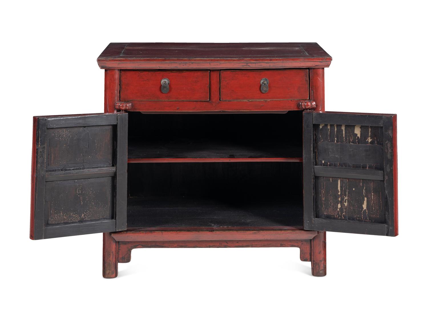 A Pair of Chinese Painted Cabinets