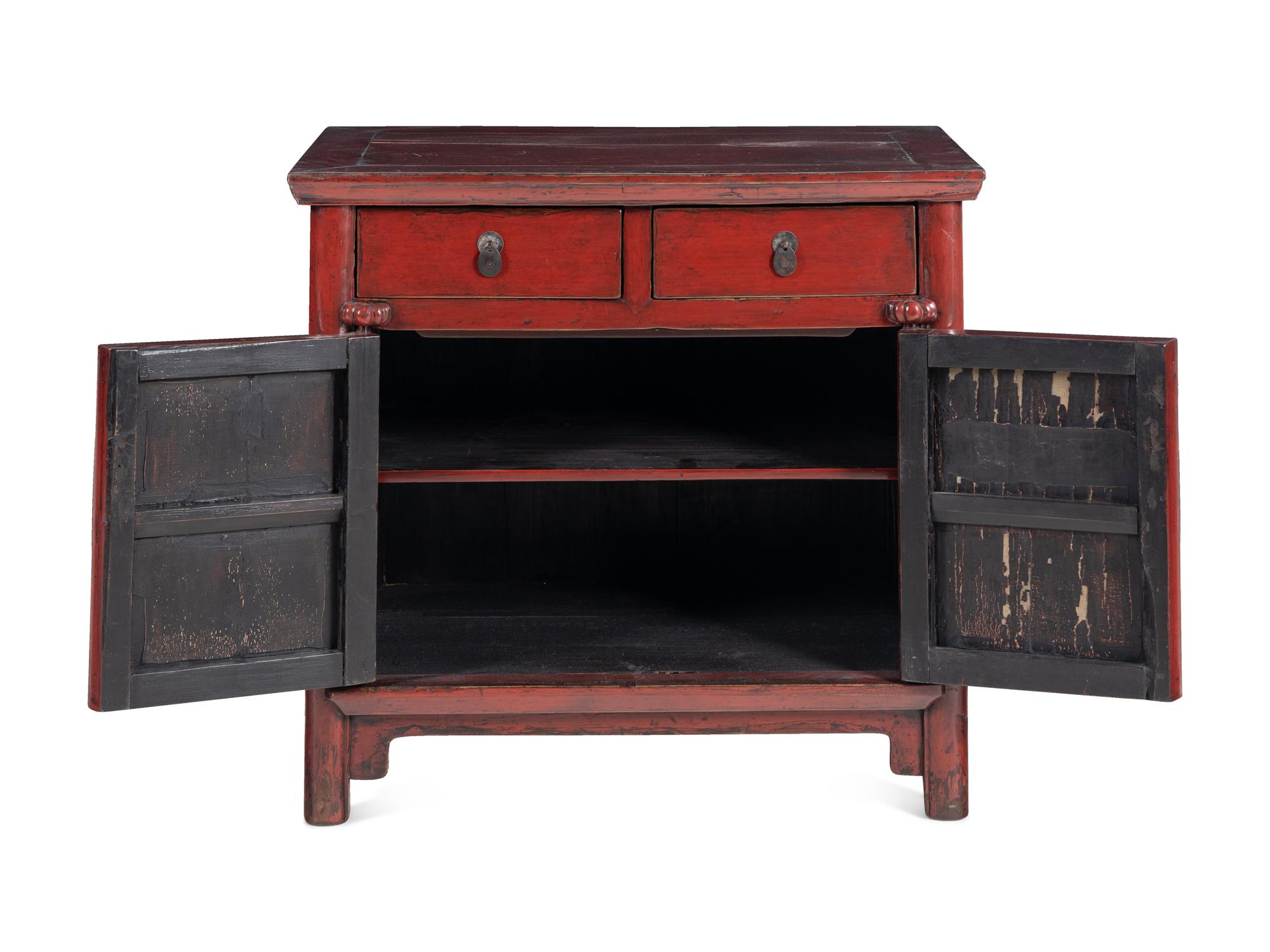 A Pair of Chinese Painted Cabinets