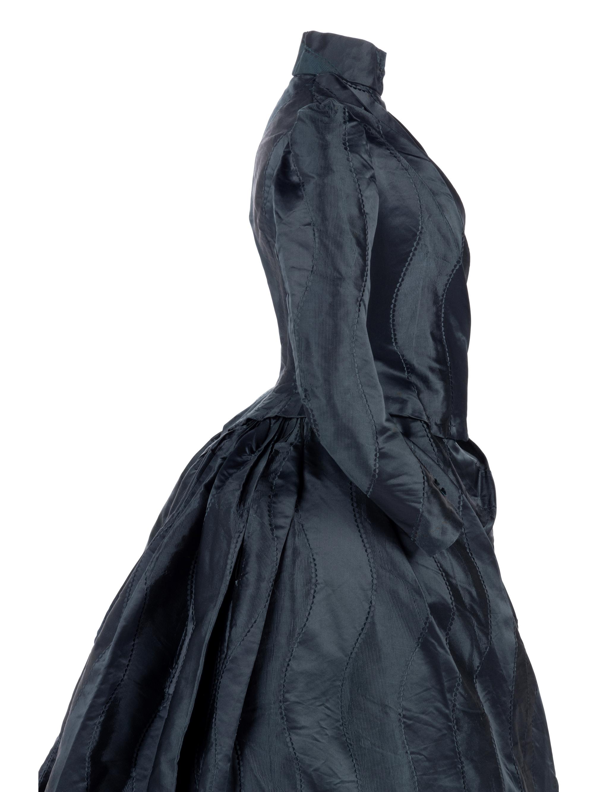 Two Silk Bustle Dresses, 1890s
