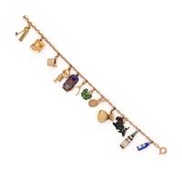 YELLOW GOLD CHARM BRACELET