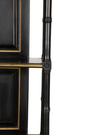 A Regency Style Ebonized and Parcel Gilt Decorated Etagere — 20th Century