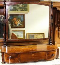 A Late George III Mahogany Dressing Mirror. Height 24 x width 23 x depth 9 inches.