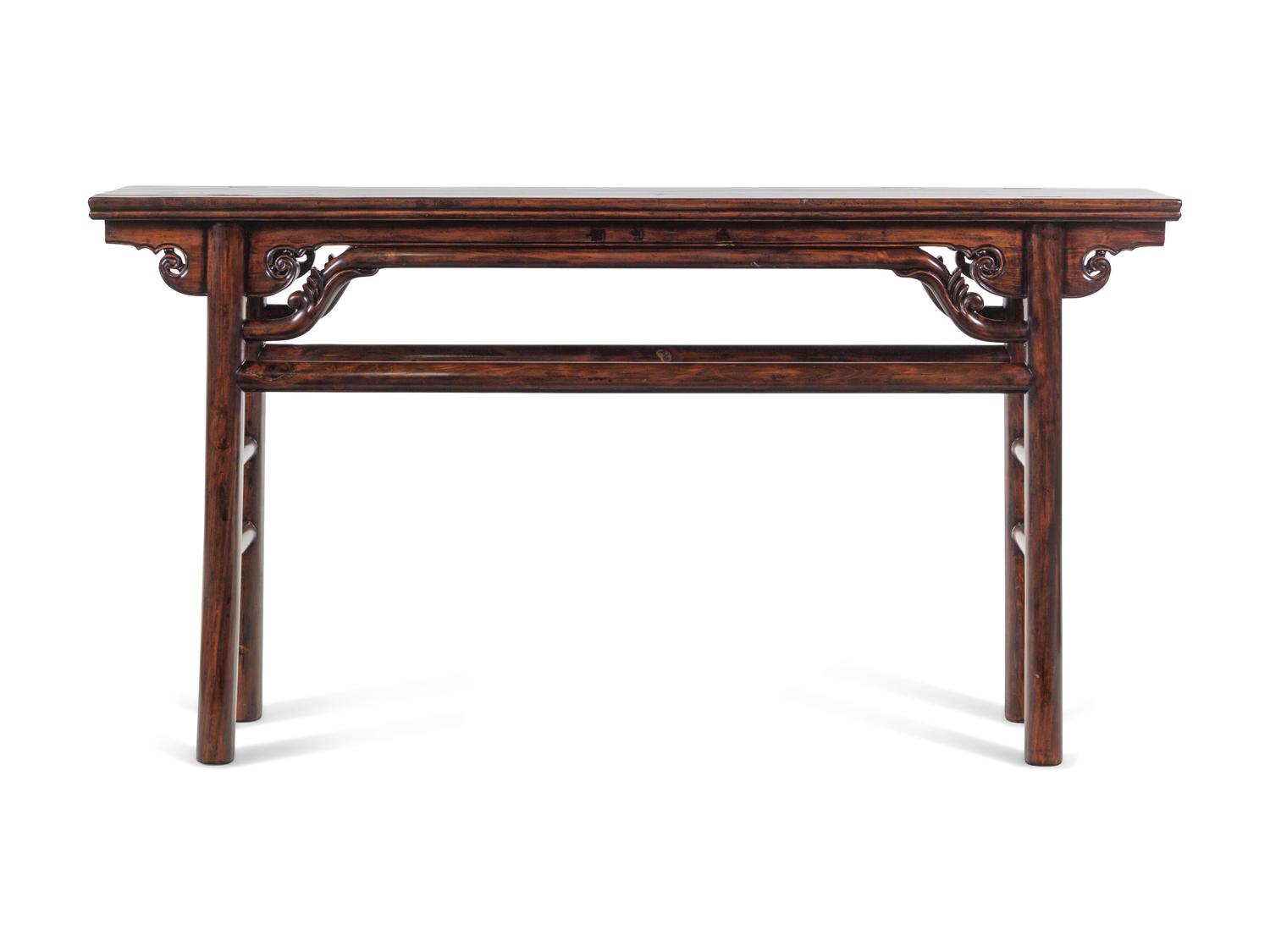 A Carved Nanmu Scroll Table