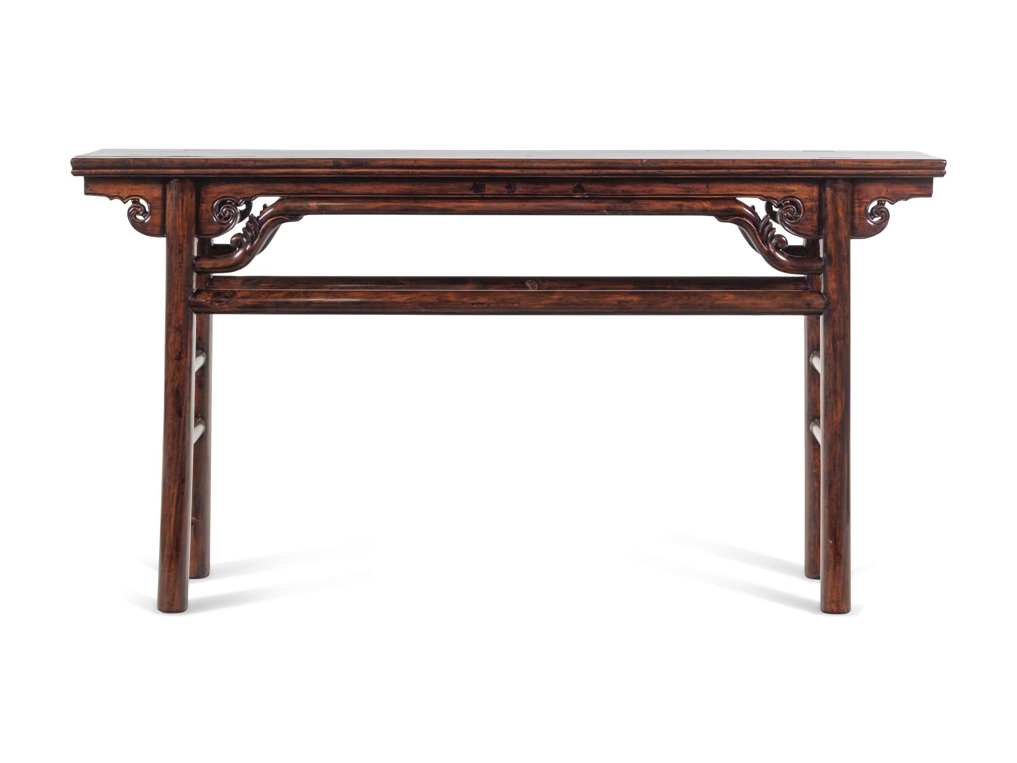 A Carved Nanmu Scroll Table