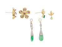 COLLECTION OF YELLOW GOLD, DIAMOND, AND MULTIGEM JEWELRY