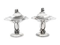 A Pair of Carl Poul Petersen Canadian Silver Compotes