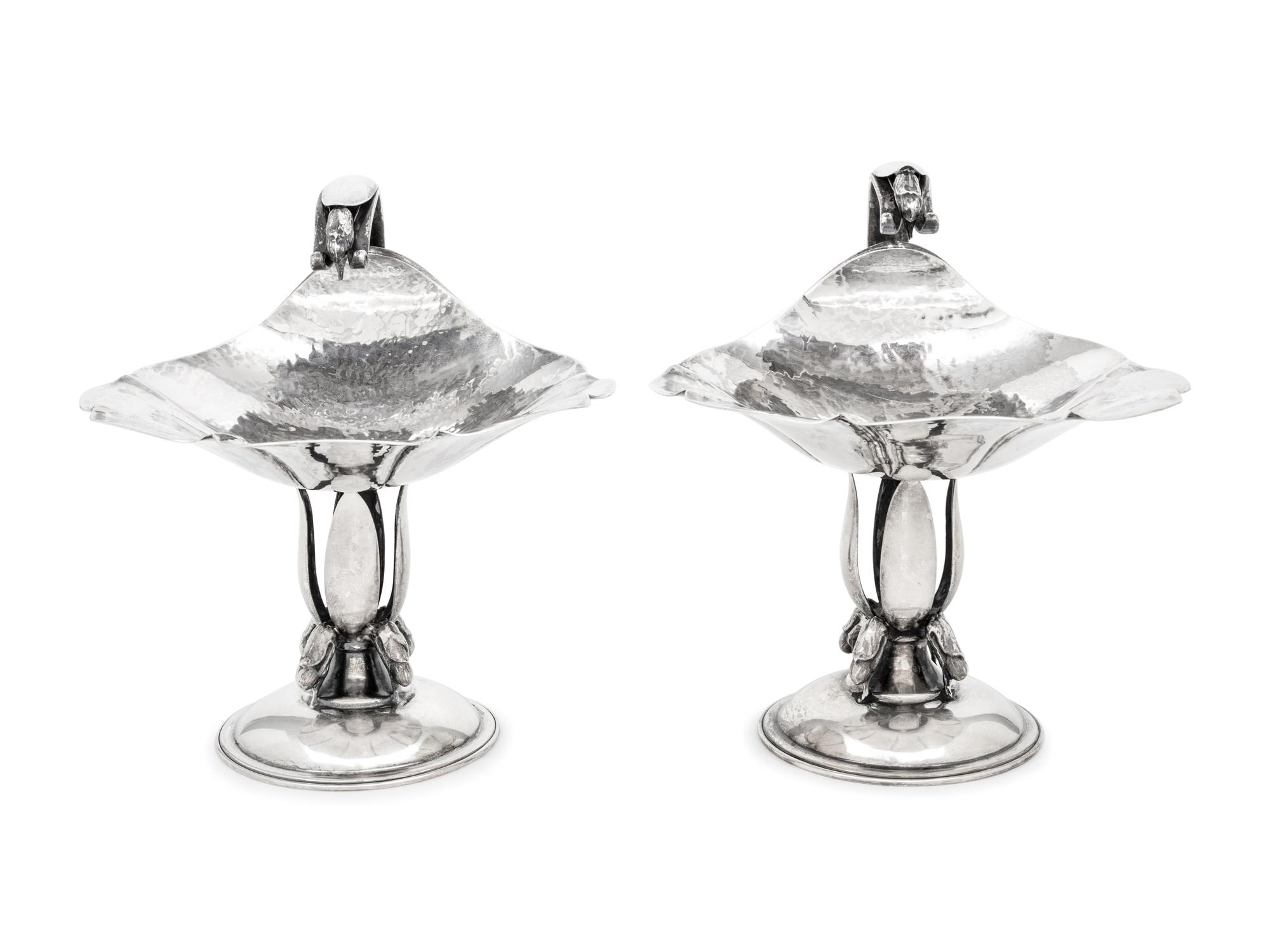A Pair of Carl Poul Petersen Canadian Silver Compotes