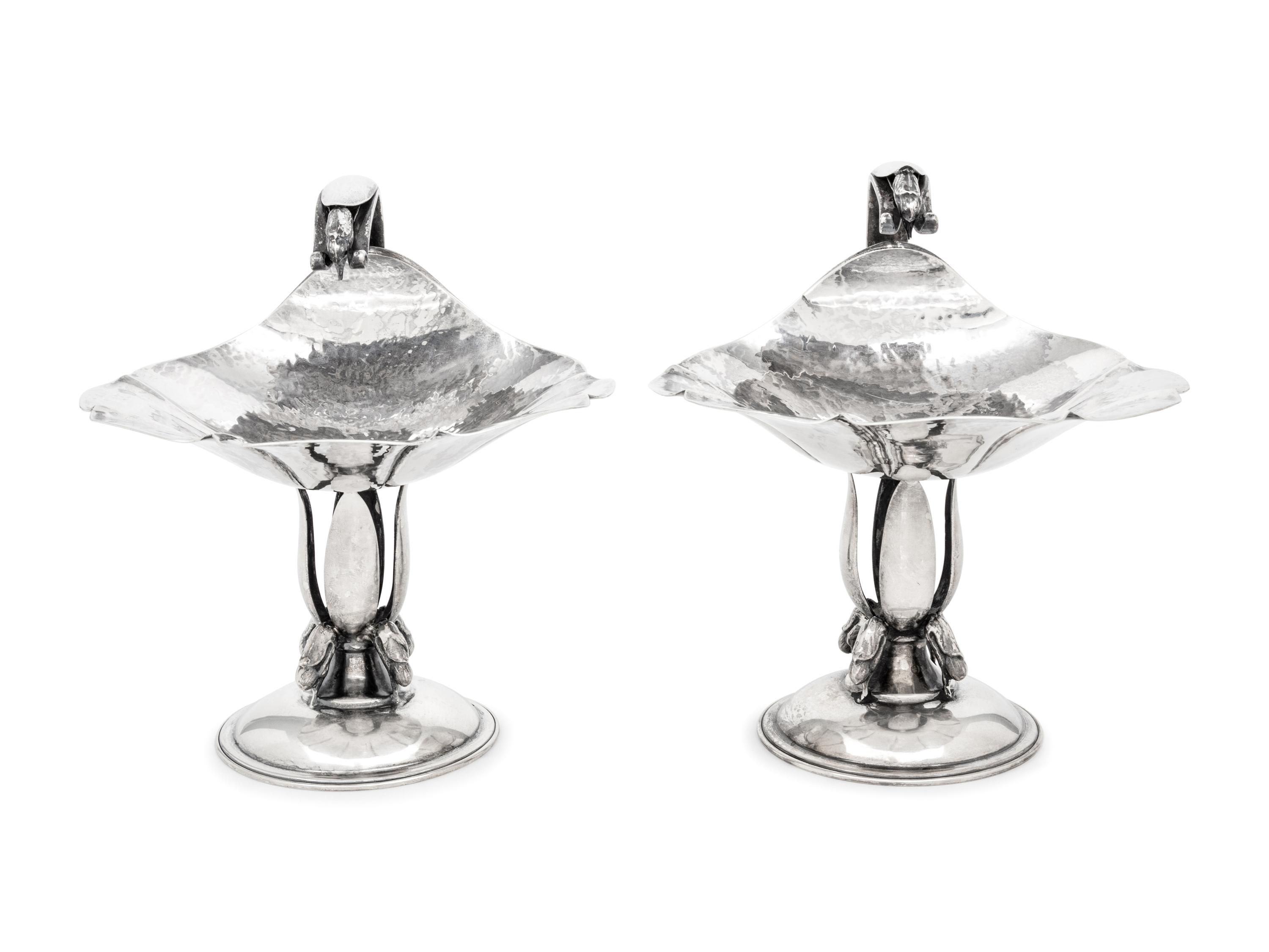 A Pair of Carl Poul Petersen Canadian Silver Compotes