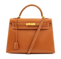Hermès Gold Togo Sellier 28cm Kelly Handbag, 1998 11" L x 4.5" W x 8" H