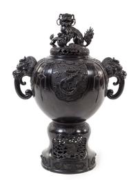 A Massive Bronze Incense Burner Height 35 inches. — 19TH CENTURY
