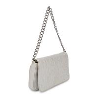 Chanel, Flap Bag in Camellia-Embossed Silver Leather