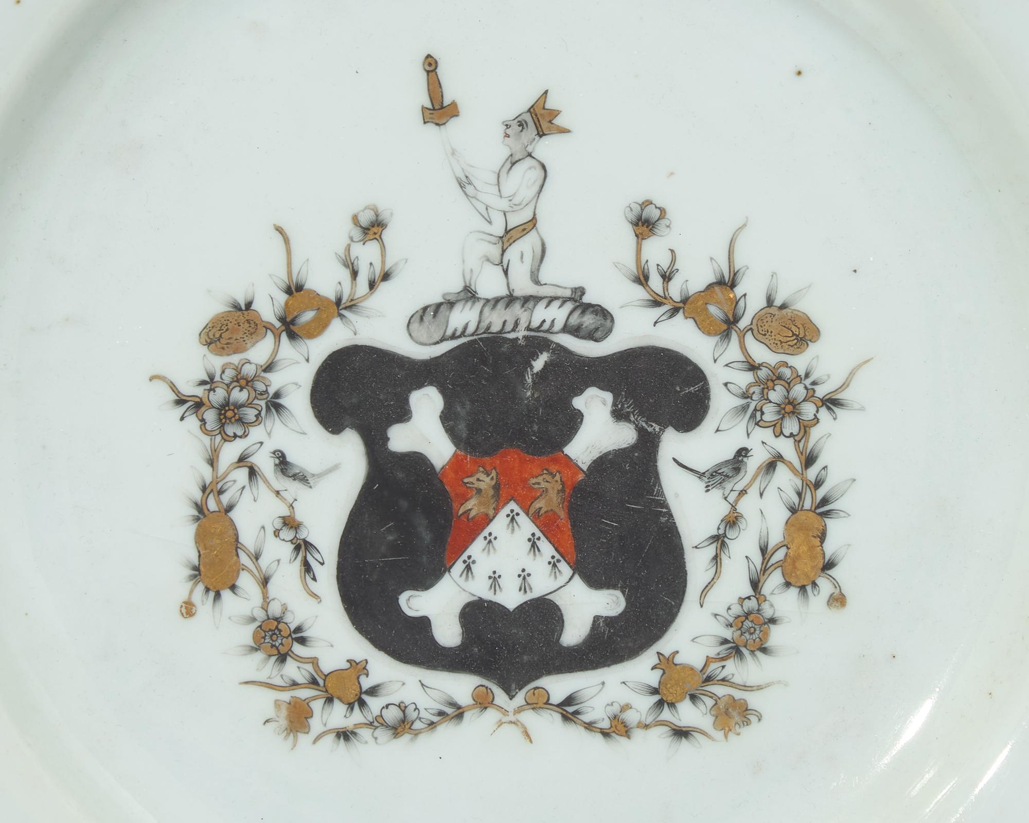 A group of seven Chinese Export porcelain tablewares from the "Newton Service," made for the English Market, circa 1740-1750