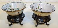 A Pair of Chinese Cloisonne Enamel Bowls. Diameter 8 inches.