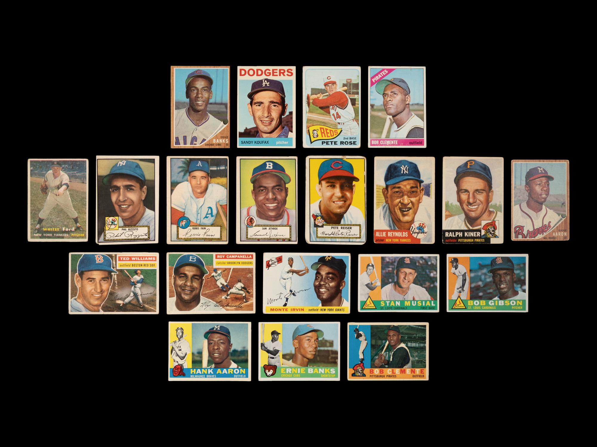 A Shoebox Collection of 1950s-60s Topps Baseball Cards Including Multiple Hall of Famers,