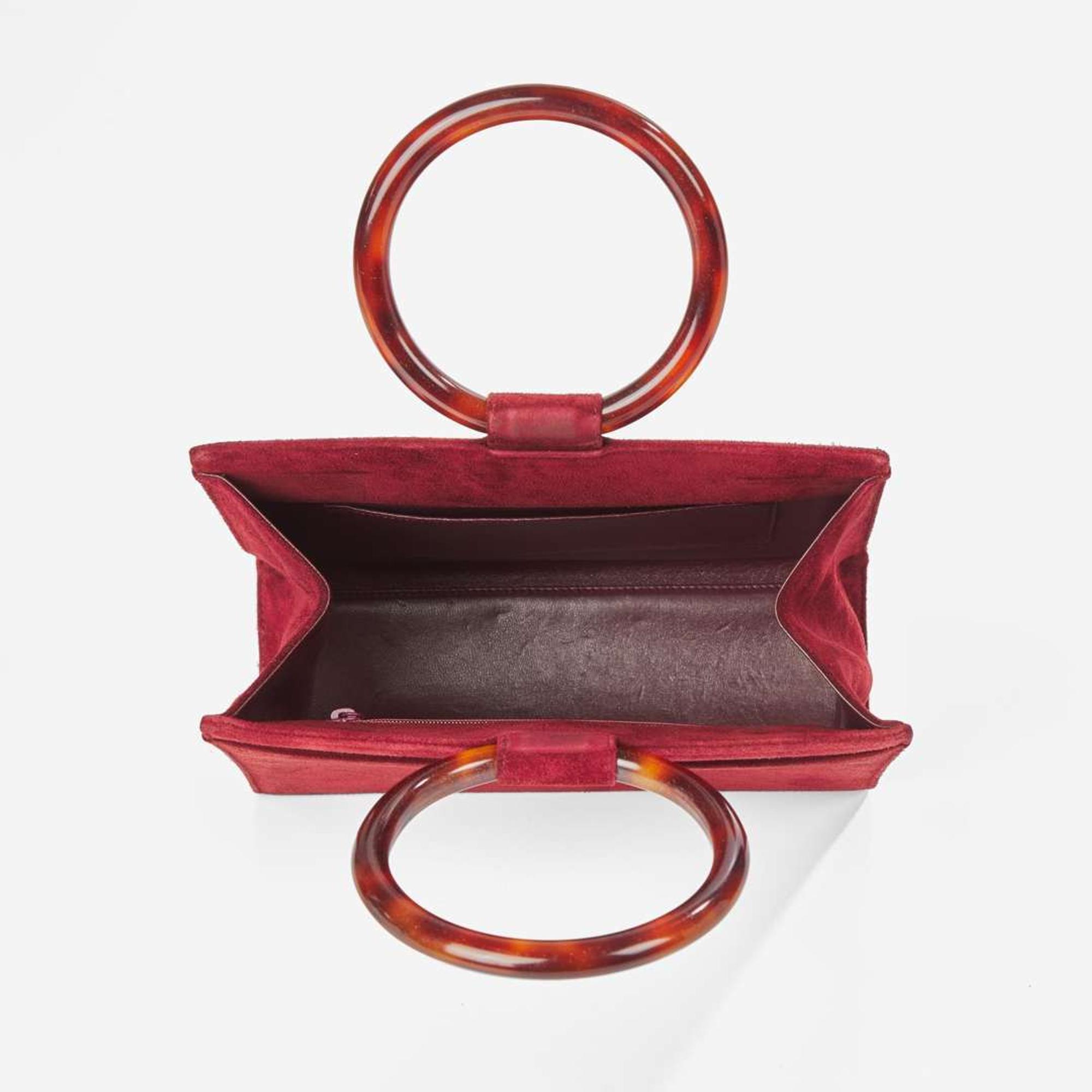 A Rare Vintage Chanel Burgundy Suede Handbag Chanel