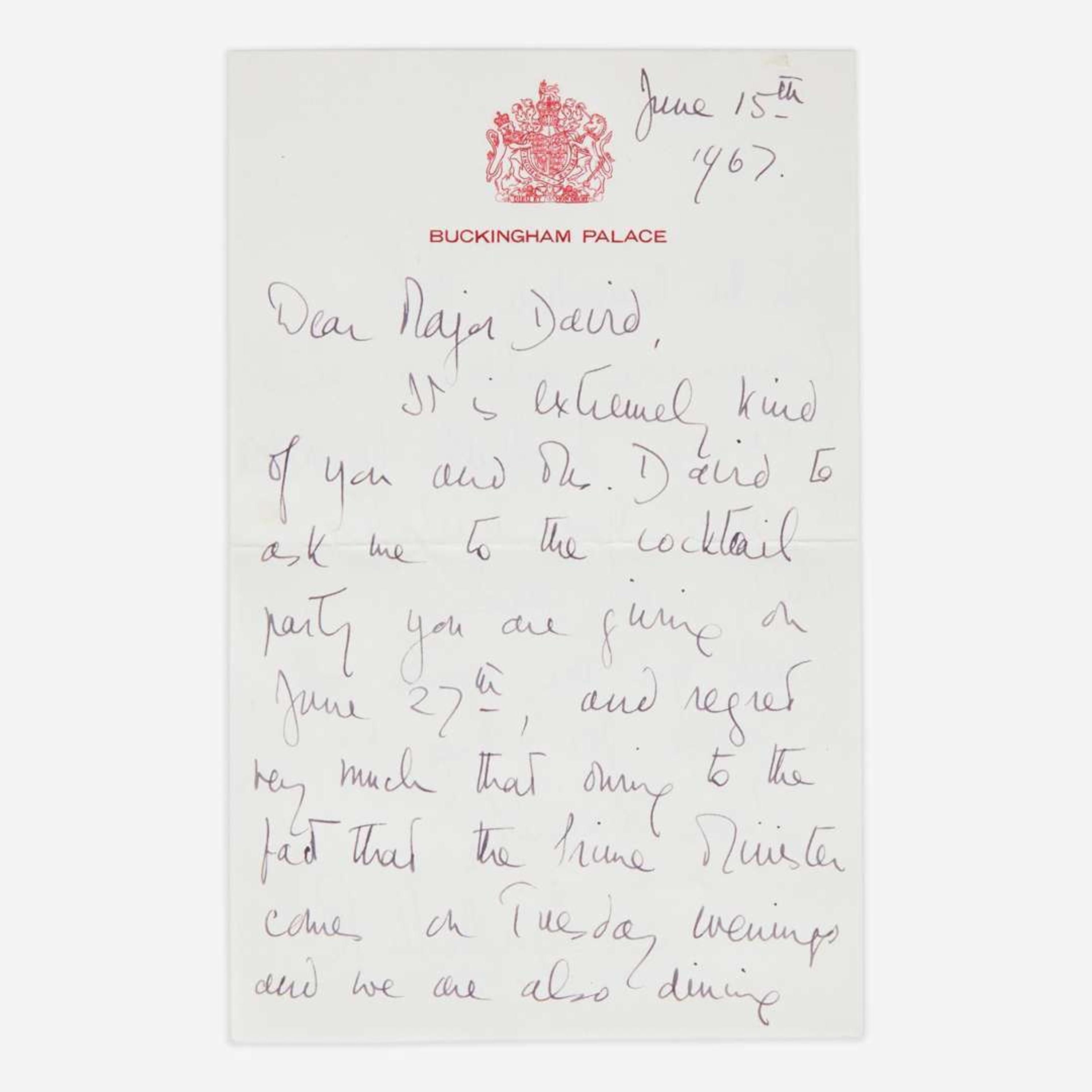 [Autographs & Manuscripts] Elizabeth II Autograph letter, signed