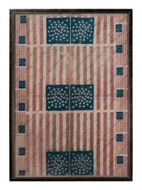A Pieced Cotton Crib Quilt of Patriotic Bunting
