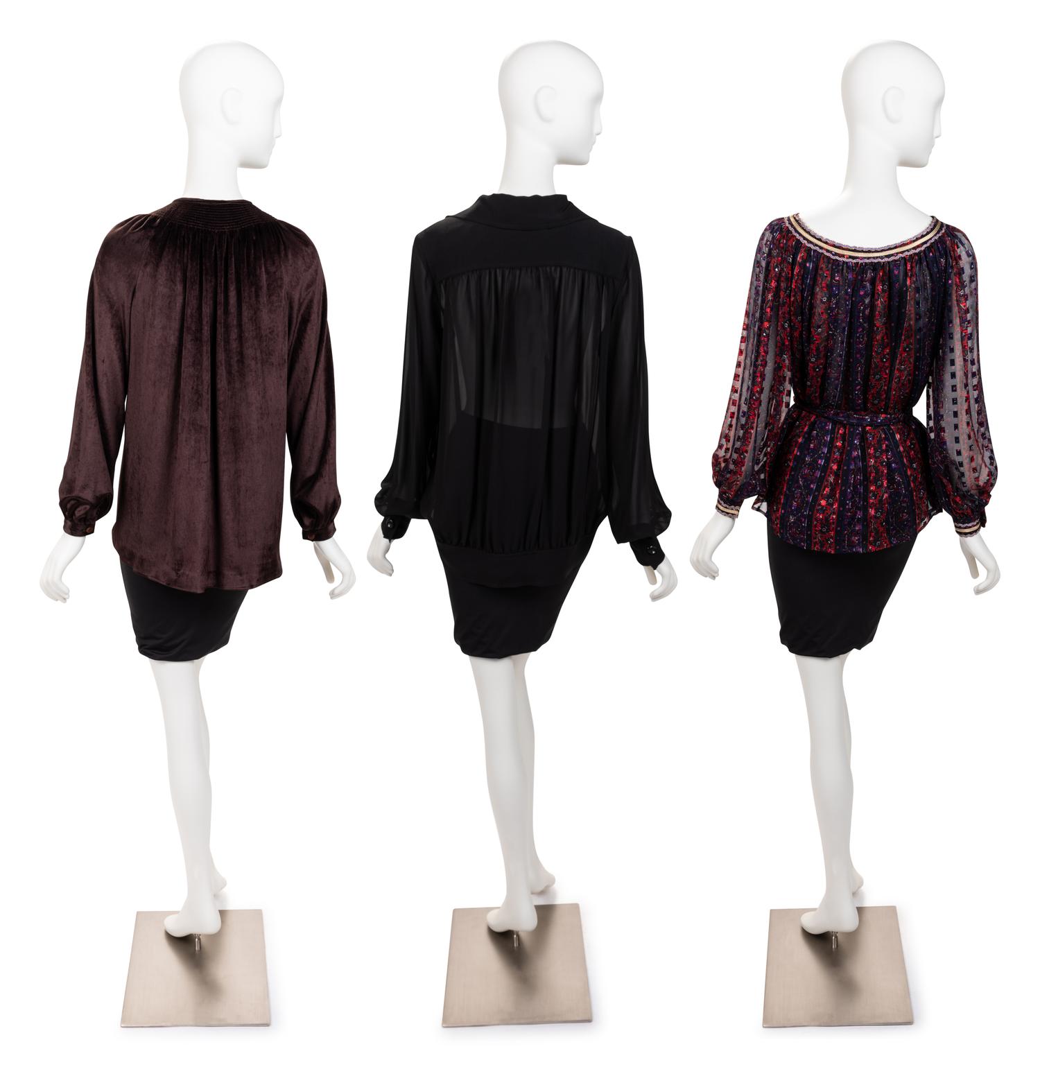 Three Designer Tops: One Yves Saint Laurent, One Calvin Klein, One Ungaro, 1970-90s