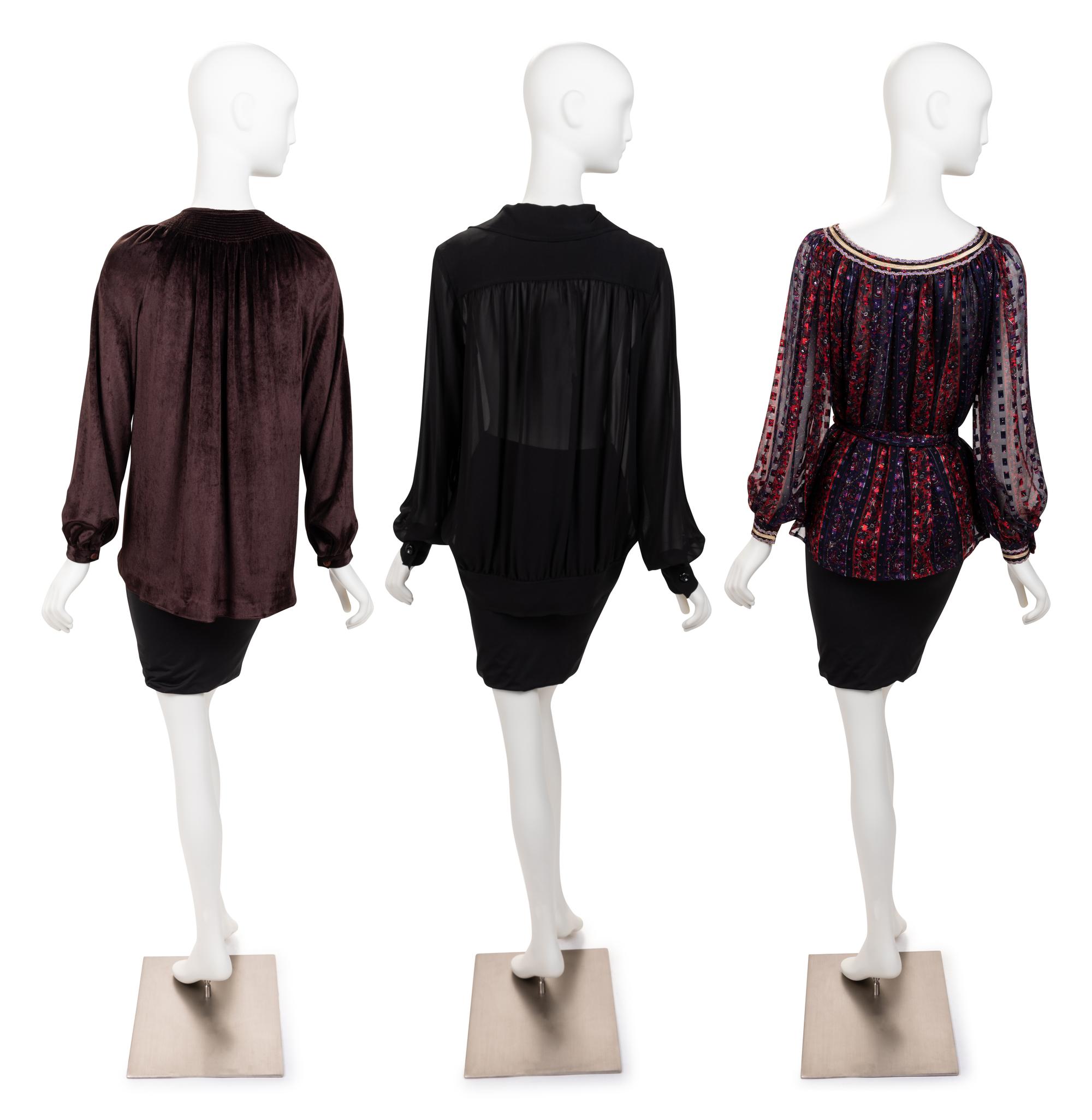 Three Designer Tops: One Yves Saint Laurent, One Calvin Klein, One Ungaro, 1970-90s