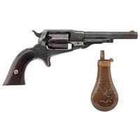 Refinished Remington New Model Percussion Pocket Revolver with Remington Flask