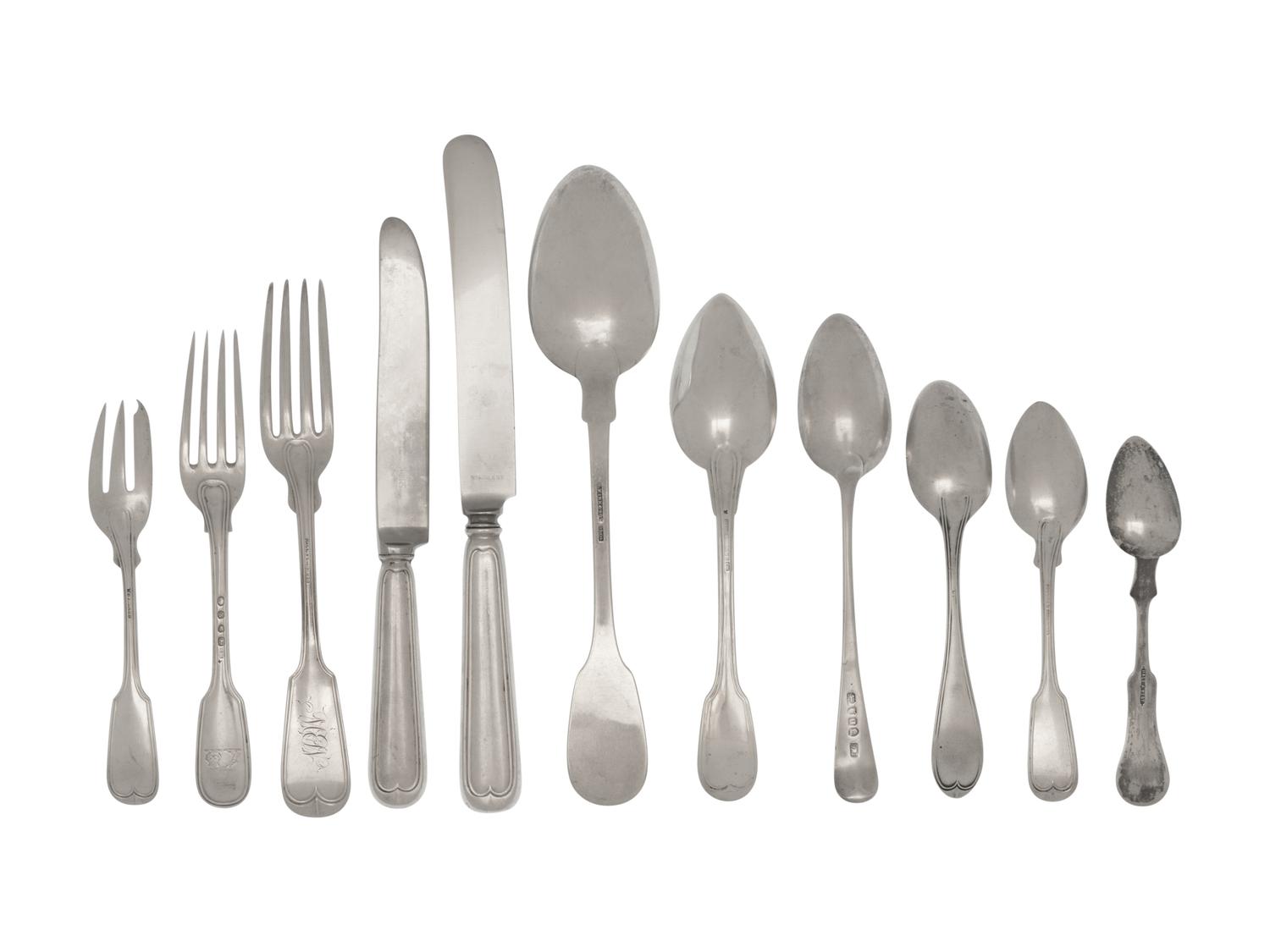 An Assembled Silver Flatware Service