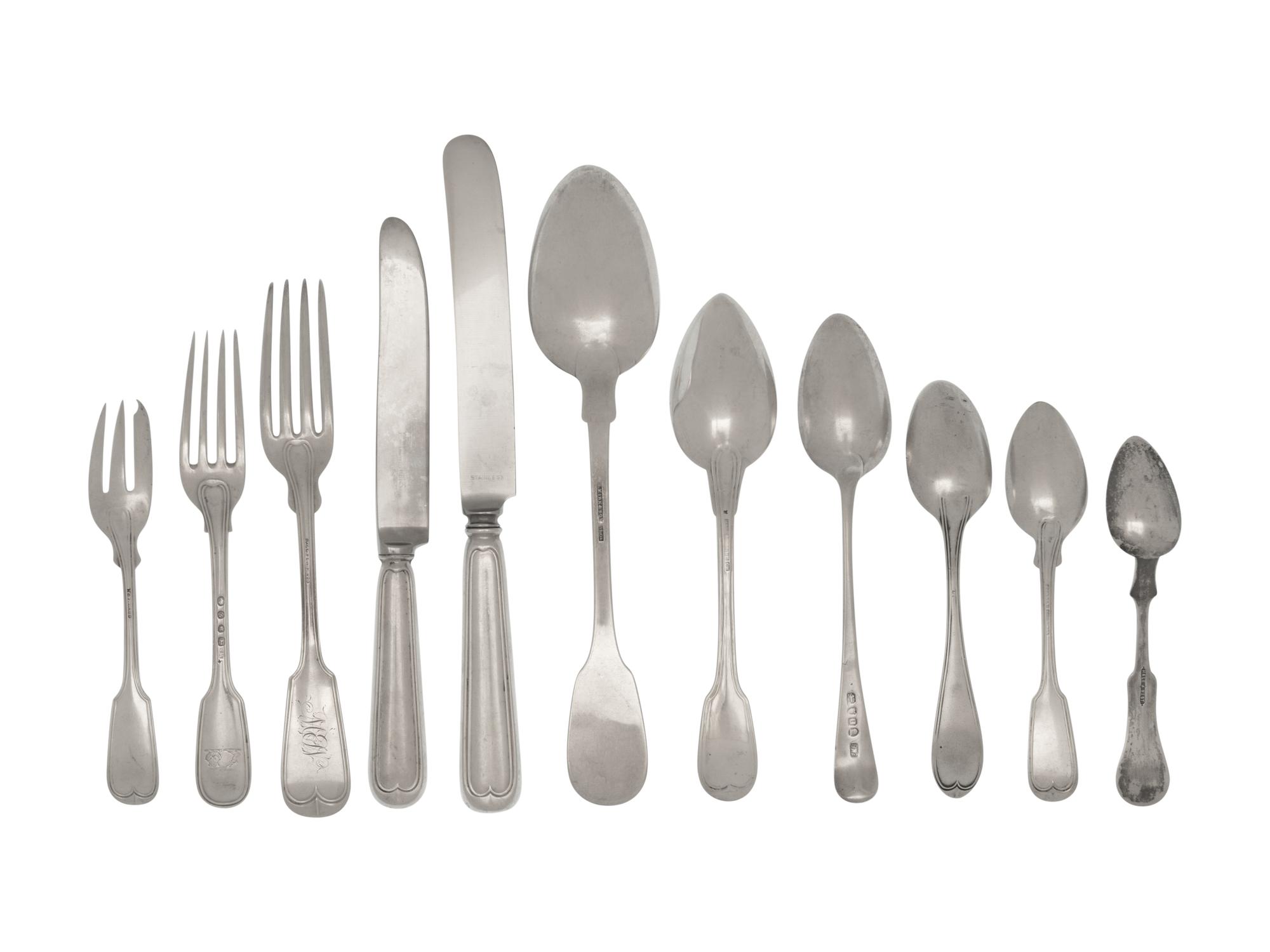 An Assembled Silver Flatware Service