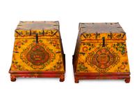 A Pair of Tibetan Iron Mounted Lacquer Trunks — 19TH/20TH CENTURY