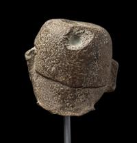 A Maya Terracotta Head from a Figural Vessel