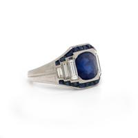 CARTIER, ART DECO, KASHMIR SAPPHIRE AND DIAMOND RING
