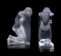 A Set of Lalique Reverie Bookends