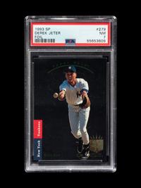 A 1993 Upper Deck SP Foil Derek Jeter Rookie Baseball Card No. 279, PSA 7 NM