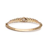 YELLOW GOLD, DIAMOND AND ENAMEL BANGLE BRACELET