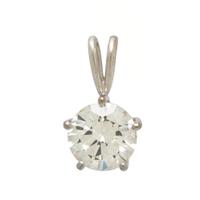 Diamond and White Gold Solitaire Pendant