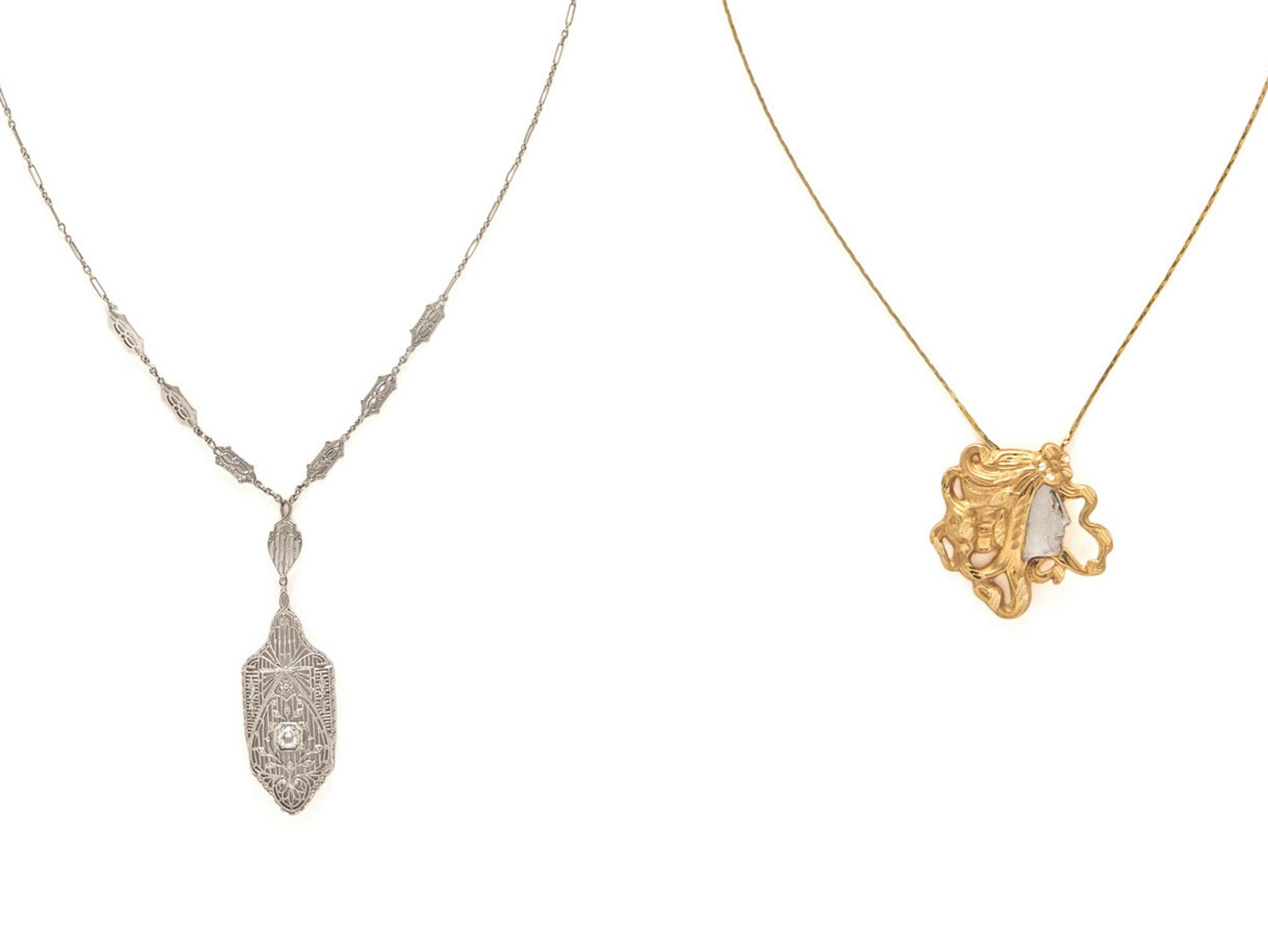 TWO GOLD NECKLACES