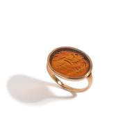 A Neoclassical Gold and Carnelian Finger Ring with the God Hermaphroditus