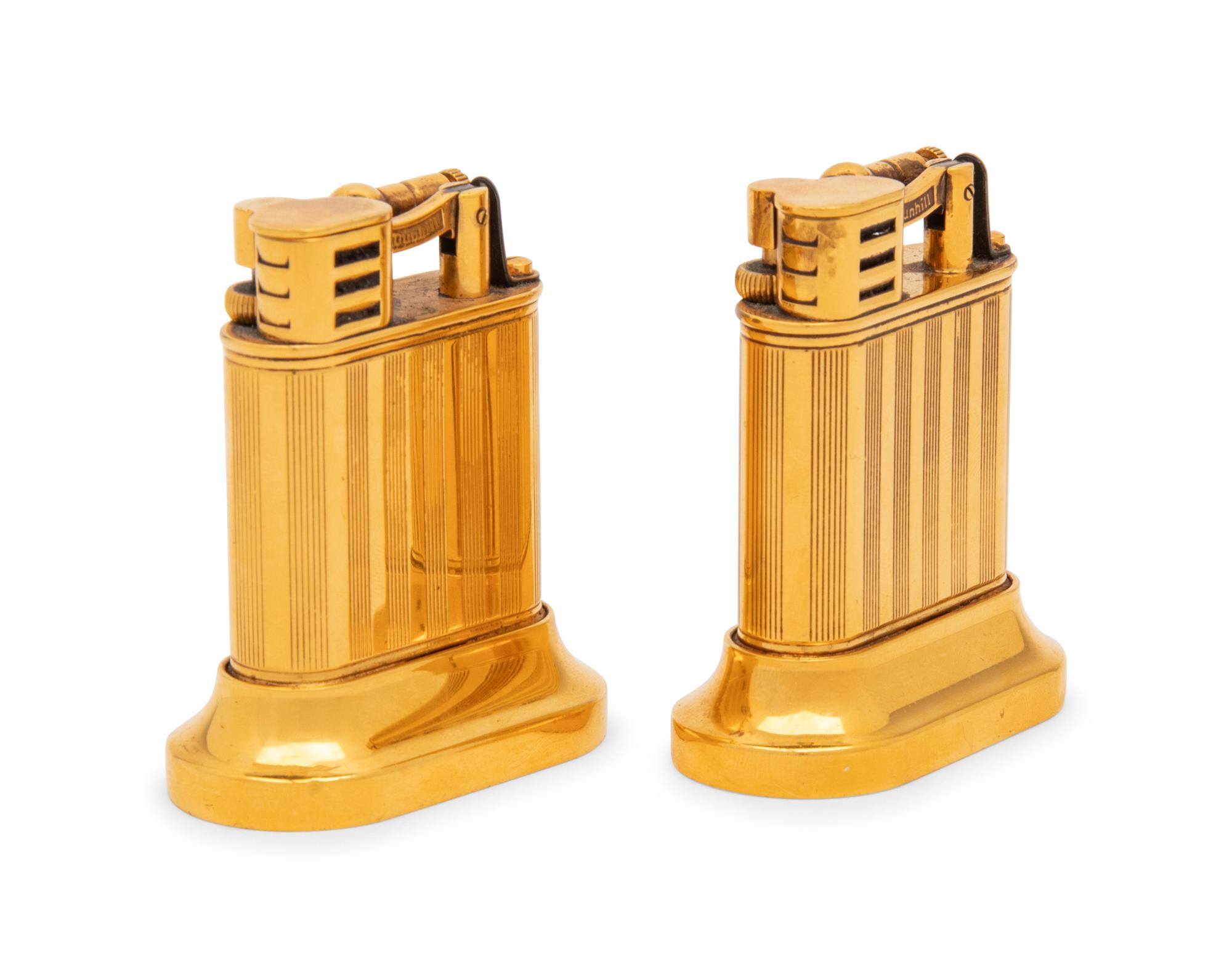 Dunhill, Two Gold-Tone Table Lighters