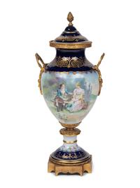 A Gilt Bronze Mounted Sèvres Style Porcelain Urn
