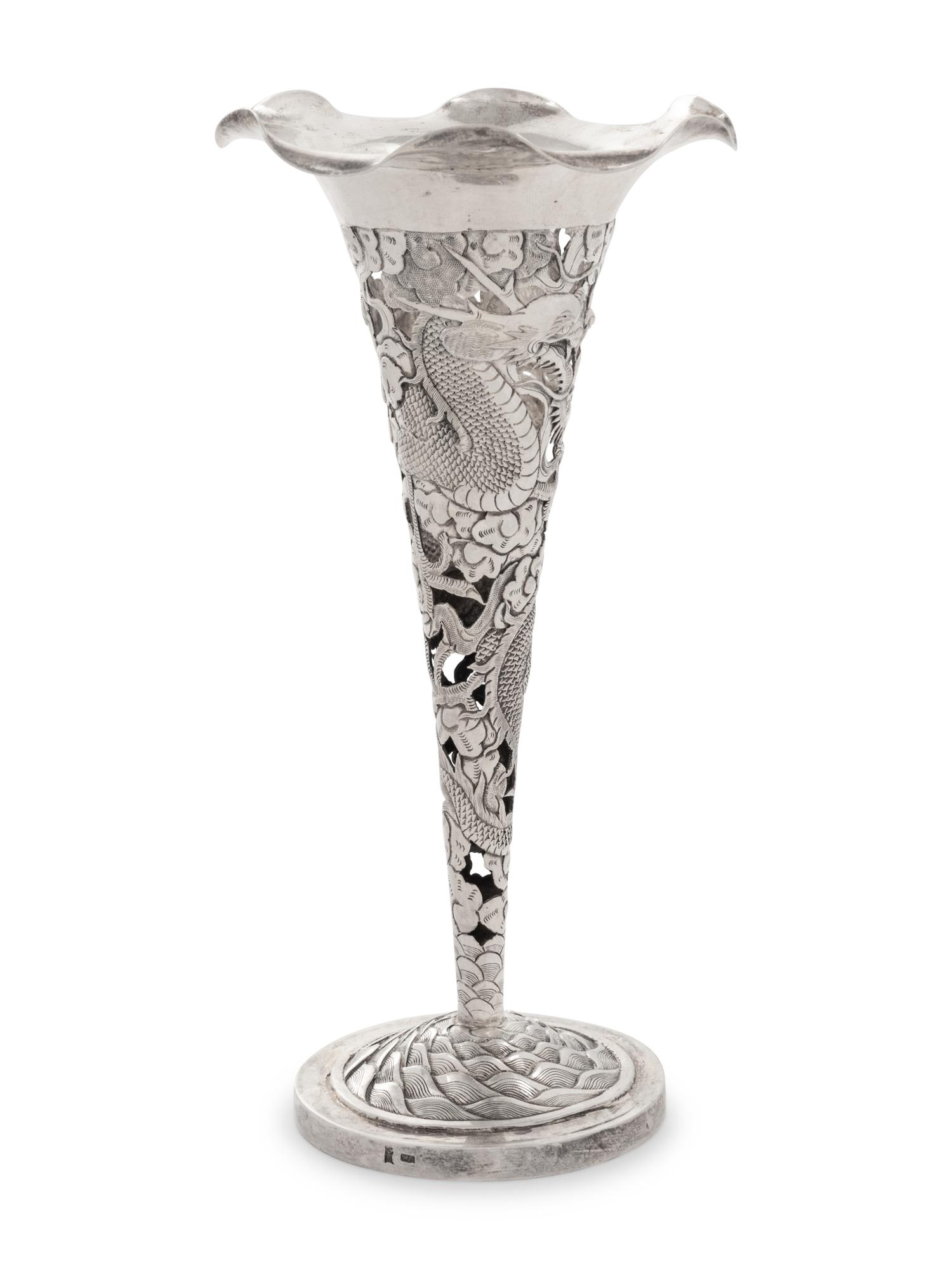 A Chinese Export Silver Vase
