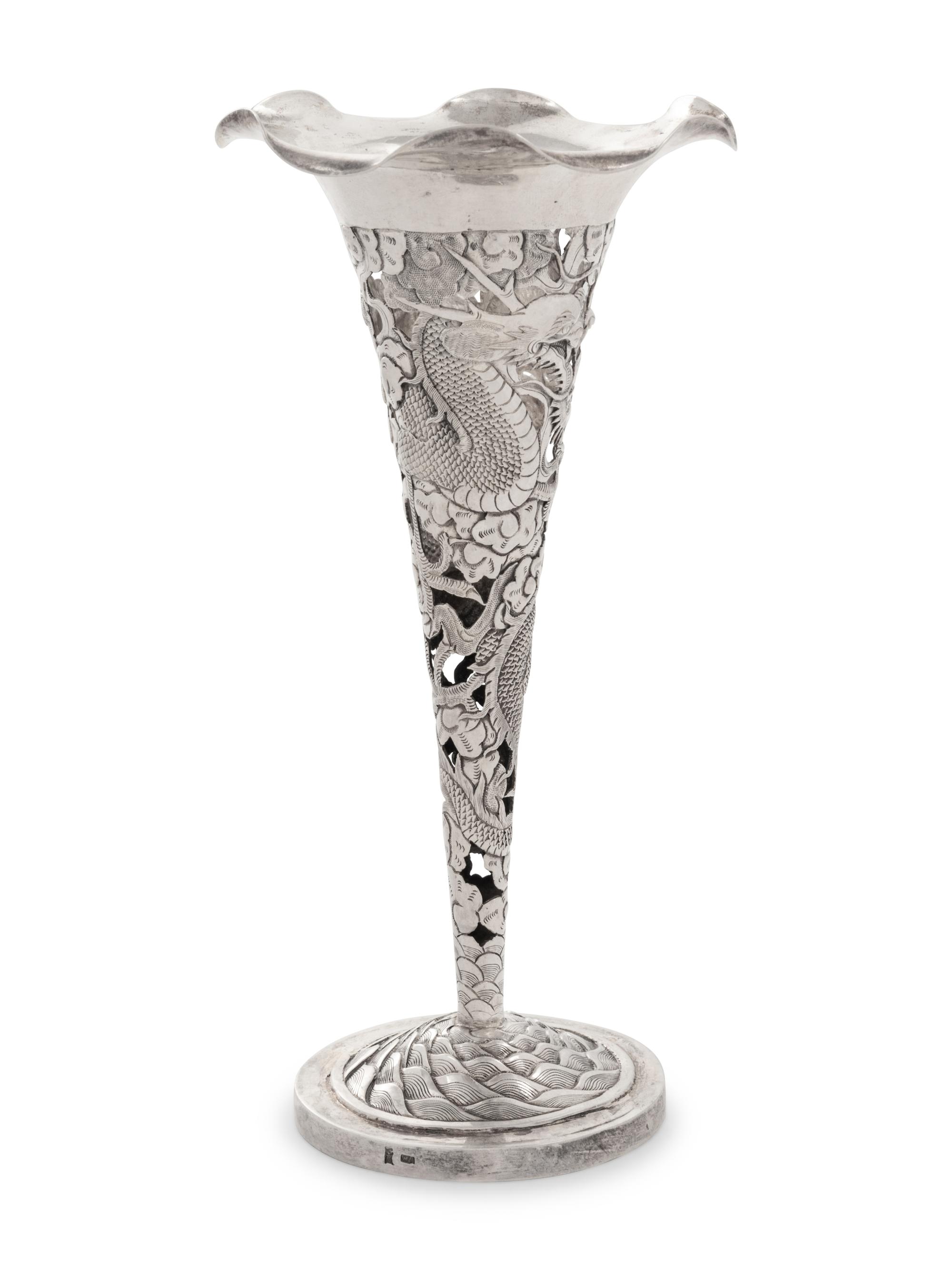 A Chinese Export Silver Vase