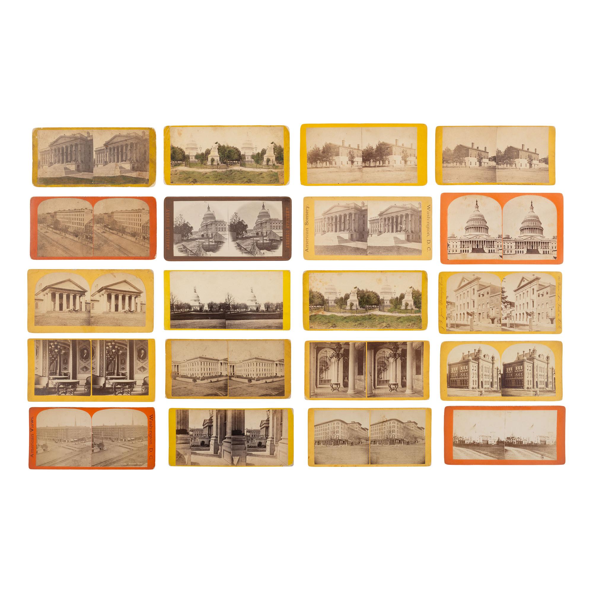 [Early Photography] Group of over 100 Stereoviews of Washington, DC, incl. landmarks and monuments