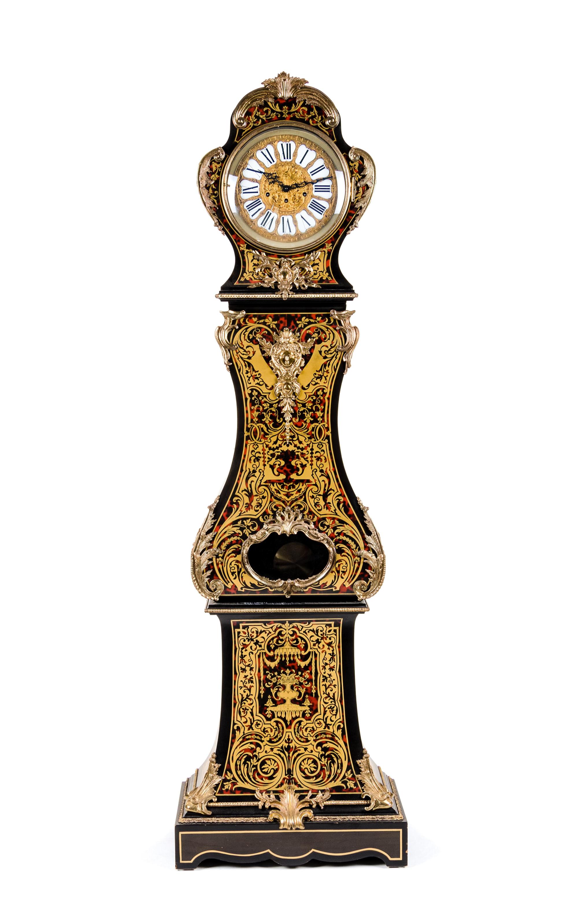 A Napoleon III Style Boulle Marquetry Tall Case Clock