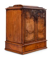 A Regency Rosewood and Parquetry Fall-Front Table Cabinet