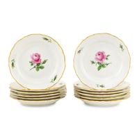A Set of Twelve Meissen Porcelain Bread Plates