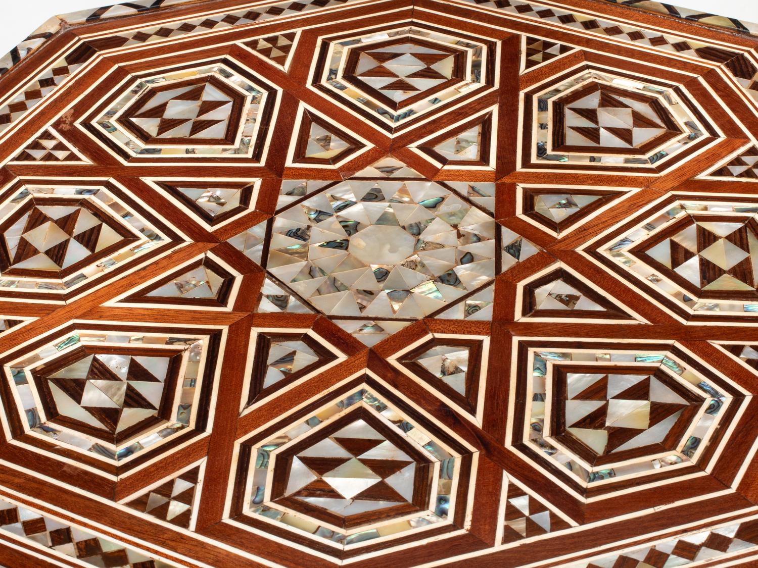 A Pair of Levantine Mother-of-Pearl Inlaid Side Tables