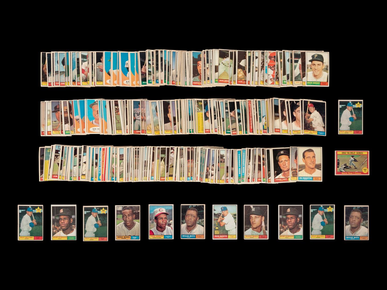A Group of Over 575 Assorted 1961 Topps Baseball Cards Including Willie Mays, Multiple Hall of Famers and Rookies,