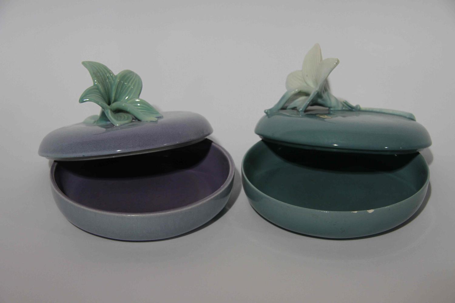 A Group of Six Haeger Pottery Table Articles Height of tallest 7 inches. — 1940s